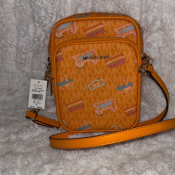 Michael Kors Orange Graphic Messenger Bag - NWT - Picture 1 of 7